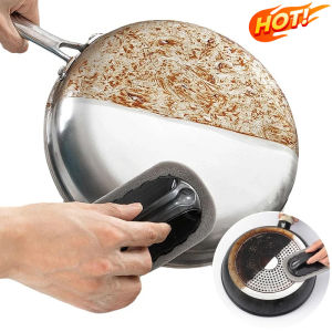 Magic Emery Sponge Brush Wipe Eraser Cleaner Kitchen Bath Rust Strong Decontamination Cleaning Tools With Handle Household Tools