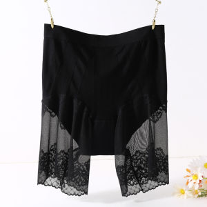 plus Size Safety Pants High Waist Bottoming Shorts Five Inches Non-Rolling Edge Anti-Light Ladies Underwear Briefs