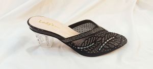 Sandal pesta hak kaca 5cm/Hak payet/Hak Payet tertutup/Sandal kondangan