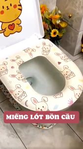 Mua 3 Tặng 1 Đệm lót bồn cầu giữ ấm chống vi khuẩn bằng EVA chống thấm in họa tiết xinh xắn 43x39cm lót nhà vệ sinh silicol ấm mông LÓT BỒN CẦU CHO BÉ