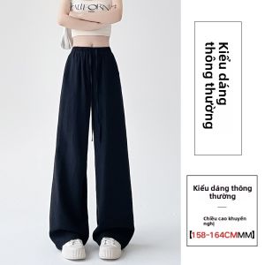 Quần ống rộng lụa băng MiiOW cho nữ làm bằng lụa băng màu trắng cạp cao ống đứng rộng rãi