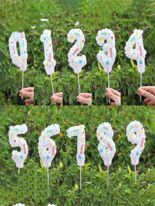 New Small Clip-On Digital Balloons Aluminum Foil Birthday Decorations Childrens One-Year-Old Anniversary Celebration Balloons