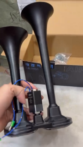 Còi hơi kèn hơi Sihai hàng cao cấp dành cho ô tô có bình hơi. ĐIện 12v và 24v (1 bộ)