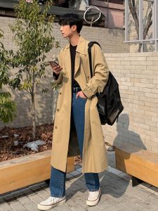 Korean Style Oversized Casual Coat Youthful Trendy Long Coat Button Decor Polyester Fiber Standard Fit Long Sleeve Sunscreen