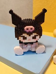 Large 406 pcs Kuromi Melody Mini Building Blocks Linabell Nano Blocks Cute Tiny Table Decoration Adorable Brick Blocks Education Toys Blok Mainan.