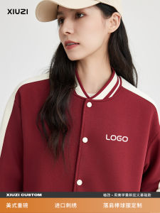 เสื้อแจ็คเก็ตเบสบอลแขนยาวทรงหลวมพิมพ์โลโก้ ปักลาย เสื้อเชิ้ตทำงาน เสื้อเชิ้ตวัฒนธรรม แจ็คเก็ตสั่งทำ งานปาร์ตี้ งานวันคล้ายวันเกิด เสื้อผ้าทำงาน