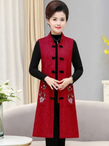 เสื้อแจ็คเก็ตผู้หญิงฤดูใบไม้ร่วง 2025 ใหม่ ชุดแม่ แขนยาว ปักลาย ยาวปานกลาง แฟชั่นชาติพันธุ์ แจ็คเก็ตผู้หญิงวัยกลางคน