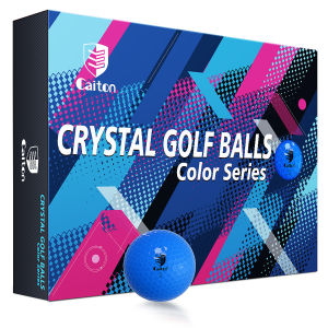 Caiton Blue Golf Balls – 12/6/3pcs Dual-Layer Crystal Finish Soft Feel High Visibility Great Control for Practice & Play