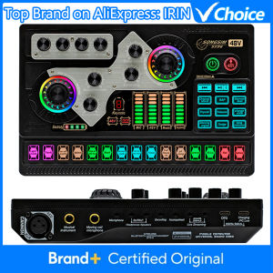 IRIN | IRIN XLR Microphone Podcast Studio Professional 48V Live Sound Card Audio Interface Equipment Mic Recording OTG Audio Sound Card