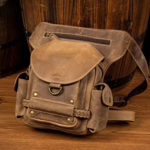 Mantime | Crazy Horse Leather Handmade Multi-functional Cowhide Leather Bag