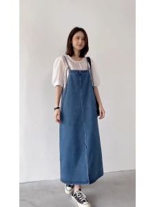 Midi Dress Denim Rok Overall: Keindahan dan Fungsi