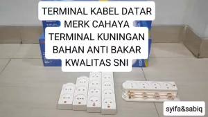 STOP KONTAK KUNINGAN TERMINAL LISTRIK DATAR ANTI BAKAR 5 LUBANG, 4 LUBANG, DAN 3 LUBANG