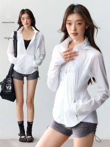 JUZHONGDEYAOJING | Slimming Waist Shaping Sports Top For Yoga Running Fitness Cycling Moisture-wicking Sun Protection