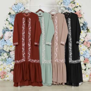 SIGAWA-(COD) Gamis Wanita Rompi Misah Terbaru Bahan Full Ceruty Mix Bordir Tengah Dan Tangan