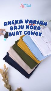 Lily And Clark Kemeja Koko Anak Laki-Laki Warna Navy KL01