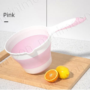 Foldable Handle Water Scoop Durable PP Dipper for Kitchen Bathroom and Home