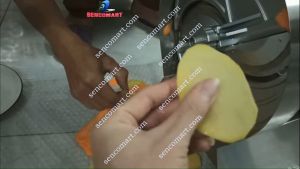 Máy thái lát củ quả chạy điện - quay tay chỉnh độ dày mỏng của lát cắt
