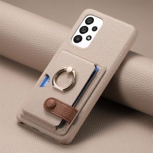 szhaiyu | Ring Leather Phone Case for Samsung Galaxy S26 S25 23 S21 FE S24 Ultra S22Plus A54 A15 A25 A35 A55 Wallet with Card Holder Cover