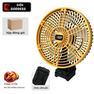 Quạt Làm Mát Không Chổi Than 8 Inch Di Động Không Dây Êm Ái Để Bàn Cá Nhân Có 2 Cổng USB Tương Thích Với Pin Dewalt 20V
