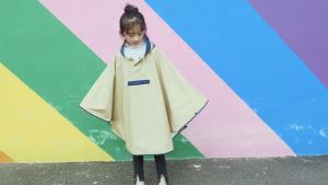 Childrens Raincoat Cloak Style Backpack For Boys And Girls Senior Elementary School Students Childrens Rain Coat