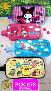 OBRAL PCK 075 Kotak pensil Kain resleting Besar Sanrio Kuromi My melody cinnamorol Pck 078 058