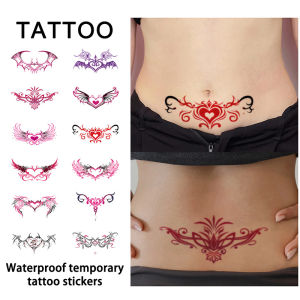 12Pcs Glow in Dark Succubus Temporary Tattoo Sticker Long-lasting and Waterproof Fake Tattoos for Women For Chest Belly.