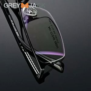 Grey Jack Frame Kacamata Half Rim Kotak Bahan Metal Fashion Bisnis Keren Pria dan Wanita Bisa Minus Antiradiasi Blueray Bluecromic 34080