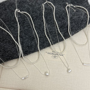 Trendy Double Layer Pearl Necklace for Women Elegant Quality Lightweight Luxury Clavicle Chain Necklace Accessory