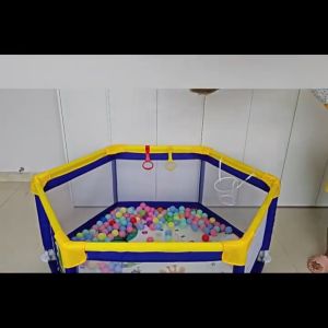 Foldable Playpen For Baby Toddler Crawl Pad Guardrail With 50pcs Ocean Balls Kids Play Fence