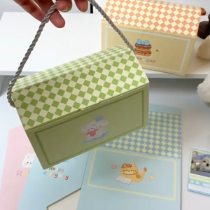 Cute Portable Ins Style Kids School Event Birthday Gift Goodies Box Food Bakery Biscuit Mini Cake Bread Cookies Box
