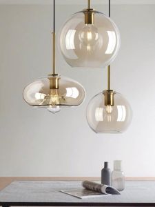 Modern Simple Nordic Creative Personalized Restaurant Ceiling Lamp Glass Dining Table Light Fixture for Dining Room Bar
