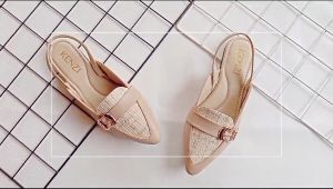 Sendal Slop Wanita Kekinian Sepatu Flat Slip-On
