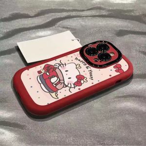 New Years Kitty Cat iPhone Case Creative Anti-Fall TPU Protective Cover for Apple 15 14 13 12 11 pro Xr Couple 7 8 P Se3