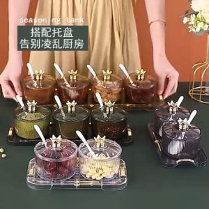 Rotating Airtight Condiments Container: Spice Organizer & Storage Solutions