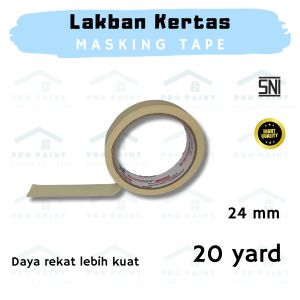 Pro Paint Lakban Kertas Masking Tape 1 inc 24mm