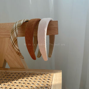 Retro French Style Plaid Hairband Womens Pure Color Headband Autumn Winter New Fashion Simple Elegance Versatile Hair Clip