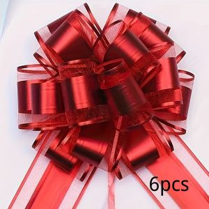 6 Chiếc Nơ Ruy Băng Grosgrain Màu Đỏ Và Vàng Cổ Điển Hai Mặt Bằng Polyester Dùng Cho Đám Cưới Tiệc Tùng Giáng Sinh Ngày Lễ Tình Nhân Sinh Nhật Đóng Gói