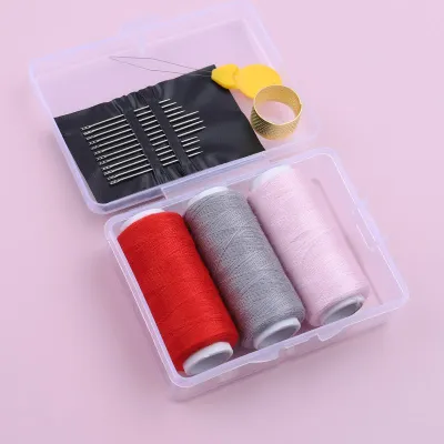 Home Use Sewing Threads Boxed Polyester Black White Colored