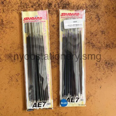 REFILL PULPEN STANDARD AE-7 0.5mm HITAM BIRU