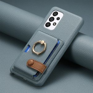 Ốp Điện Thoại Da Cho Samsung Galaxy Với Giá Đỡ Nhẫn Ngăn Đựng Thẻ Chống Xước Chống Trượt Chất Liệu Da PU Dành Cho S26 S25 S24 Ultra A54 A15 A25 A35 A55