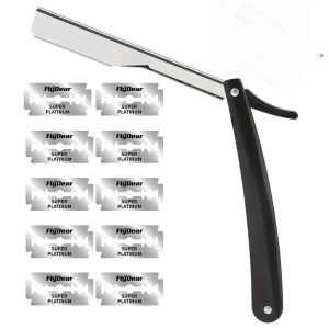 Professional Manual Safety Razor for Men - 10 Blades for Smooth Shaves & Styling Barber-Grade Precision