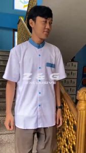 Fashion Muslim Pria Kemeja Koko Bahan Premium Tangan Pendek