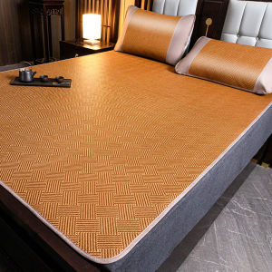 Double-Sided Natural Bamboo Fiber Ice Silk Foldable Summer Cool Mat Soft Vine Grass Mat Modern Chinese Style Bedding Accessory