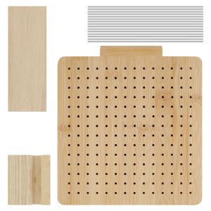 Bảng Chặn Len Móc Với 15 Ghim Thép Không Gỉ Rãnh Hình Vuông Granny Bảng Chặn Len Bằng Gỗ Dành Cho Dụng Cụ Đan Móc