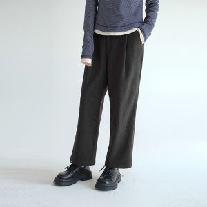 High Waist Straight Leg Drapey Casual Pants for plus Size Women Spring Autumn Loose Fit Nine Crop Trousers Commute Style