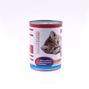BIOLINE 4PCS Beef Flavor Canned Cat Wet Food Pure Natural Organic Canned Chicken Flavor Cat Treats