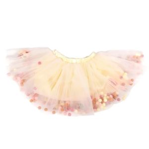 Toddler Little Girls Pom Pom Tulle Tutu Skirt Soft Mesh Princess Half Skirt Kids Carnival Party Ballet Performance Mini Skirt