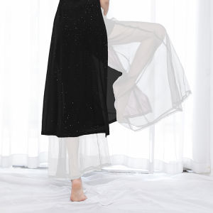 Classical Dance Clothes Hanfu Costume Cheongsam Womens Gymnastic Wide-Leg Pants Gauze Clothes Dance Chinese Style Body Charm Costume Elegant