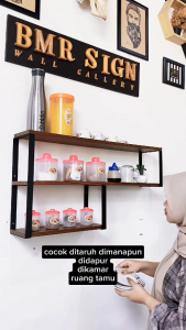 Rak Dinding Susun set Lengkap aesthetic serbaguna Lebar 15 cm / Rak dapur / Rak Buku / Rak Kamar / Rak besi / Rak Koleksi pajangan