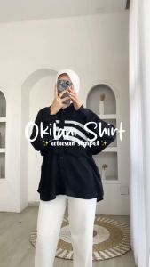 OKILANI SHIRT - FLOTTILICIOUS / Atasan Kemeja Adem Rayon Twill Wanita Combi Vest Rajut Temurah Motif Stripe Korean Style